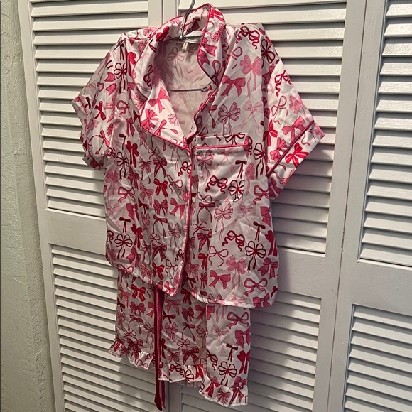 Simply Southern Other - # 1143+ Pink and Red Bow Print Pajama Set